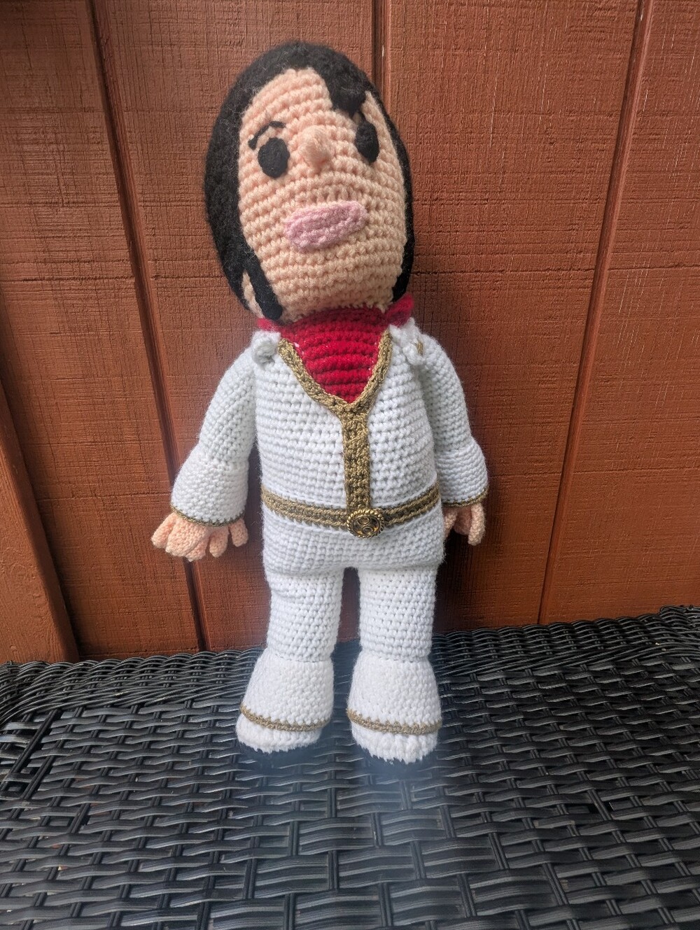 Elvis Presley Handmade Handcrafted Knitted Crochet Doll  Stuffed Plushie Toy